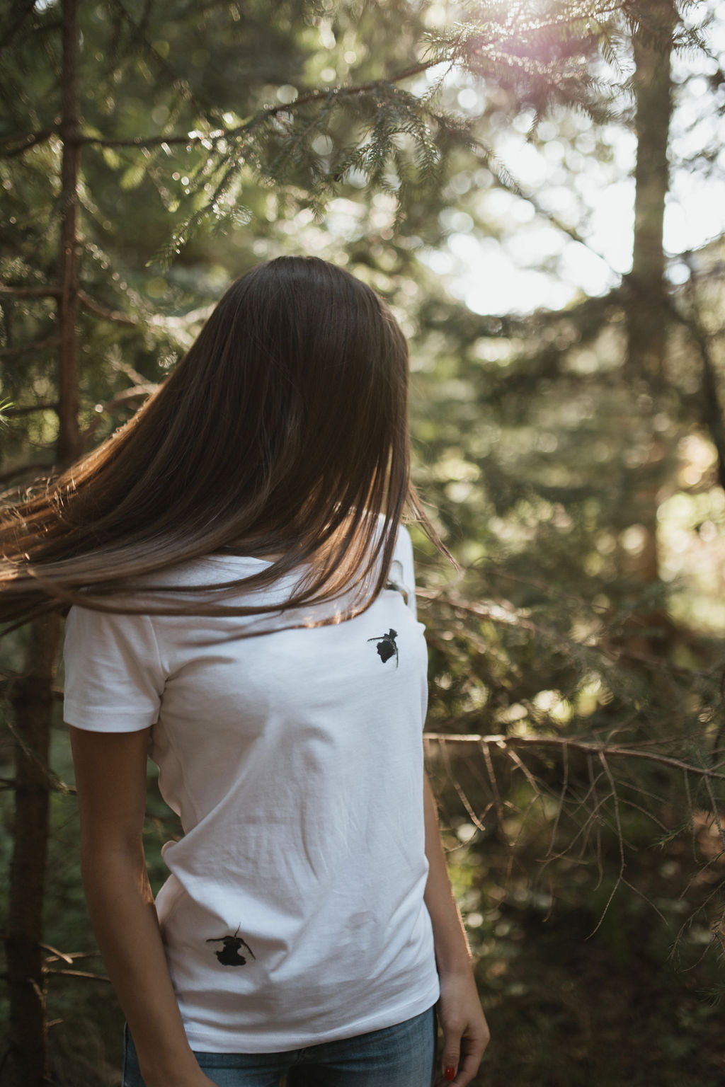 White shirt with flying bugs