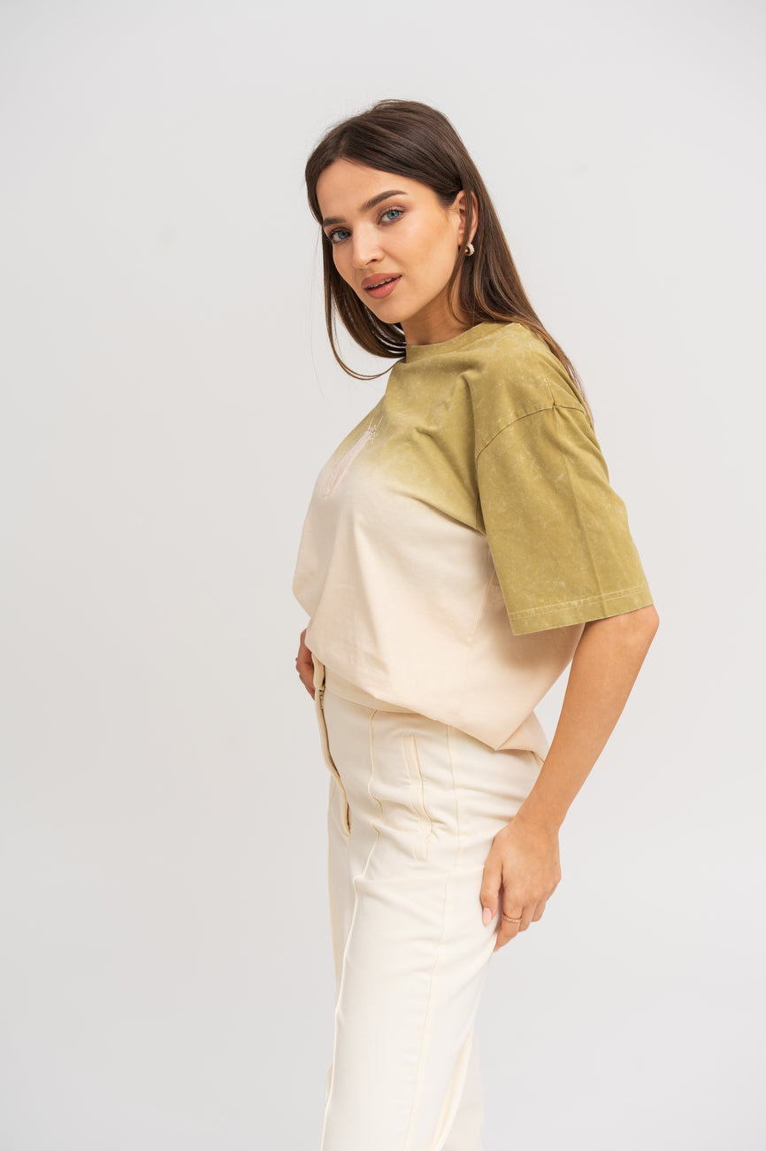 Majica ombre olivna