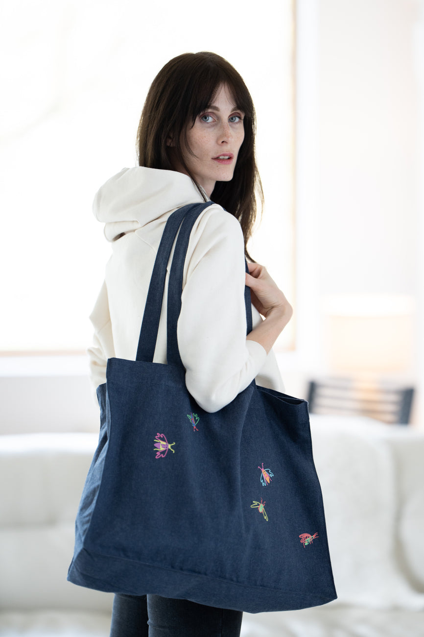 Torba shopping Jeans in mali žužki