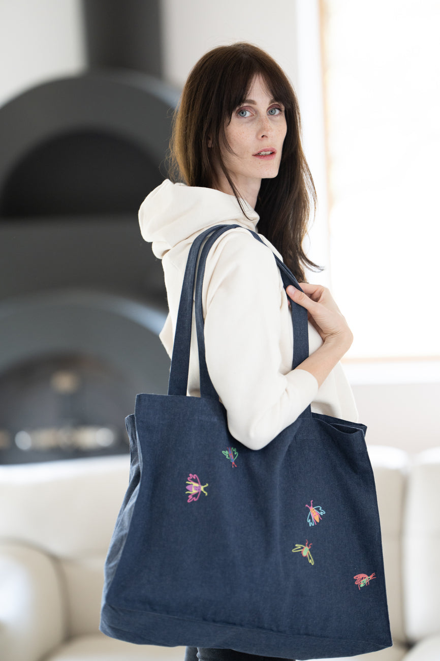 Torba shopping Jeans in mali žužki
