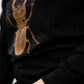 Majica s kapuco in potiskom bakrenega skarabeja - 180 g bombaž/ unisex model