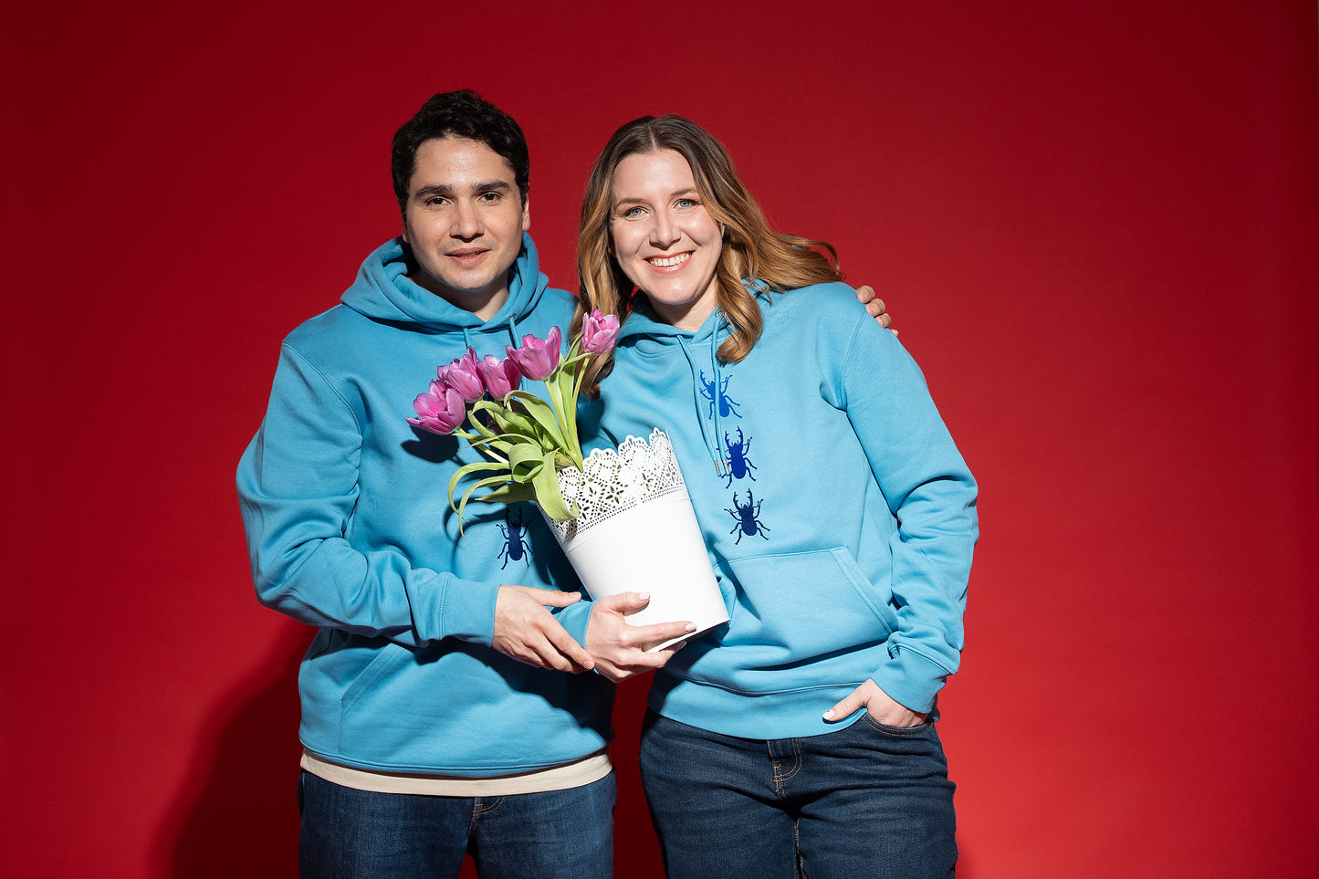 Hoodie unisex trije rogači