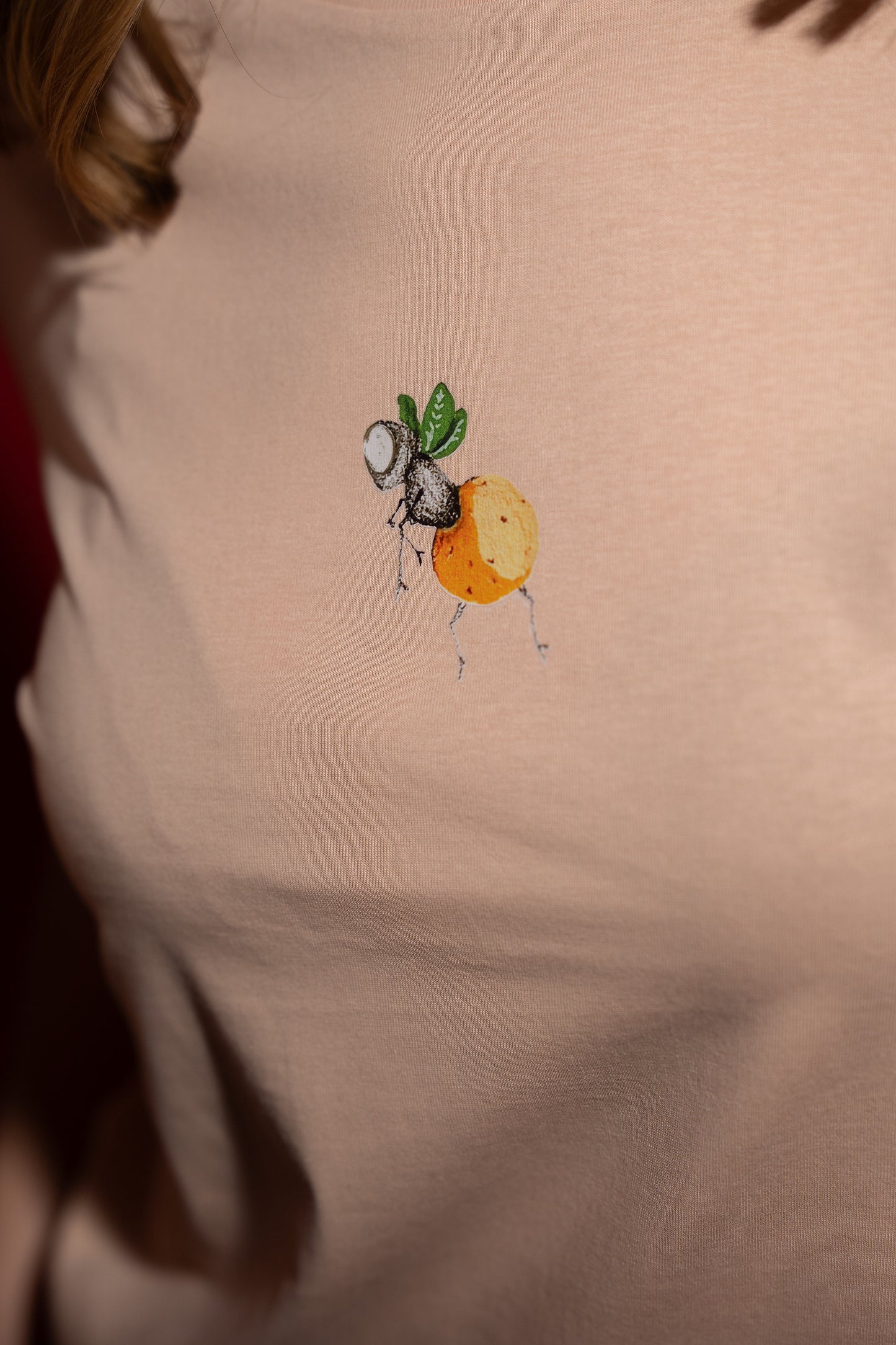 T shirt ženska relax fit marelica