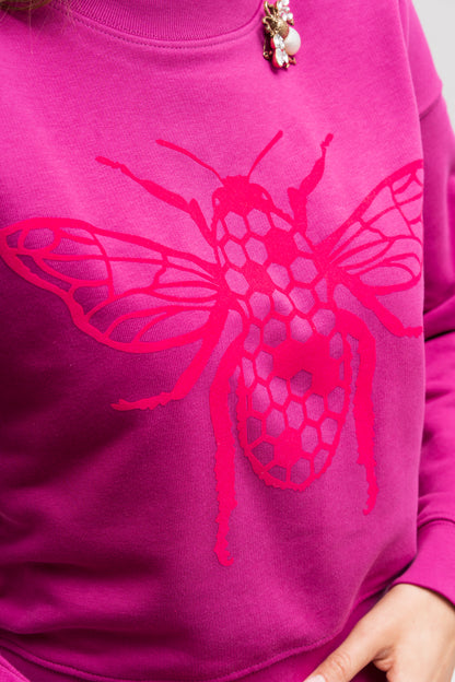 Women's oversize sweater with side cut, 300 g organic cotton - longer on the back