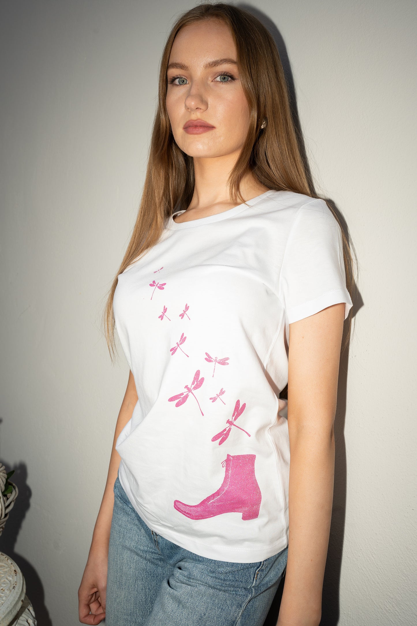 Shiny Pink Dragonfly T-Shirt