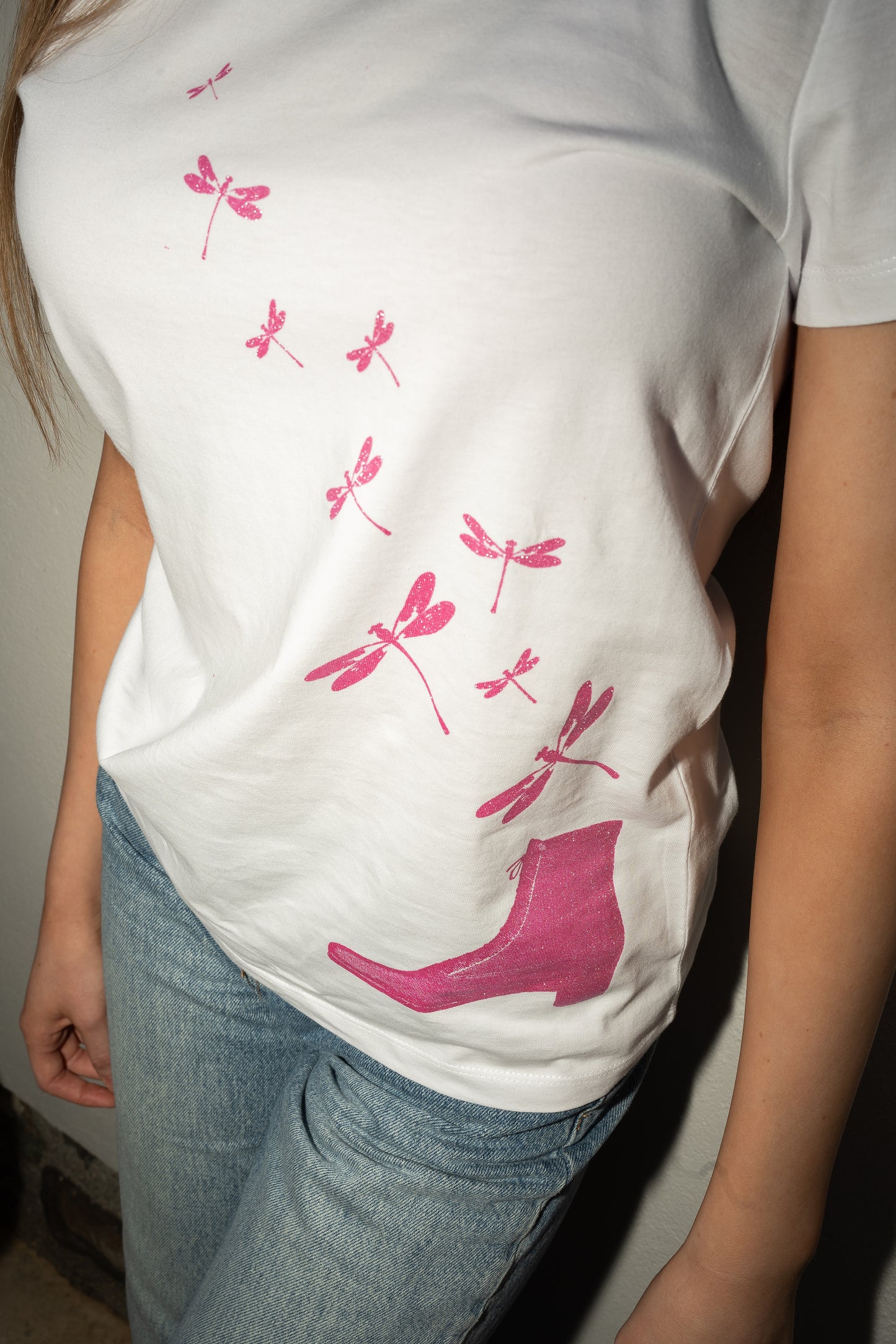 Shiny Pink Dragonfly T-Shirt