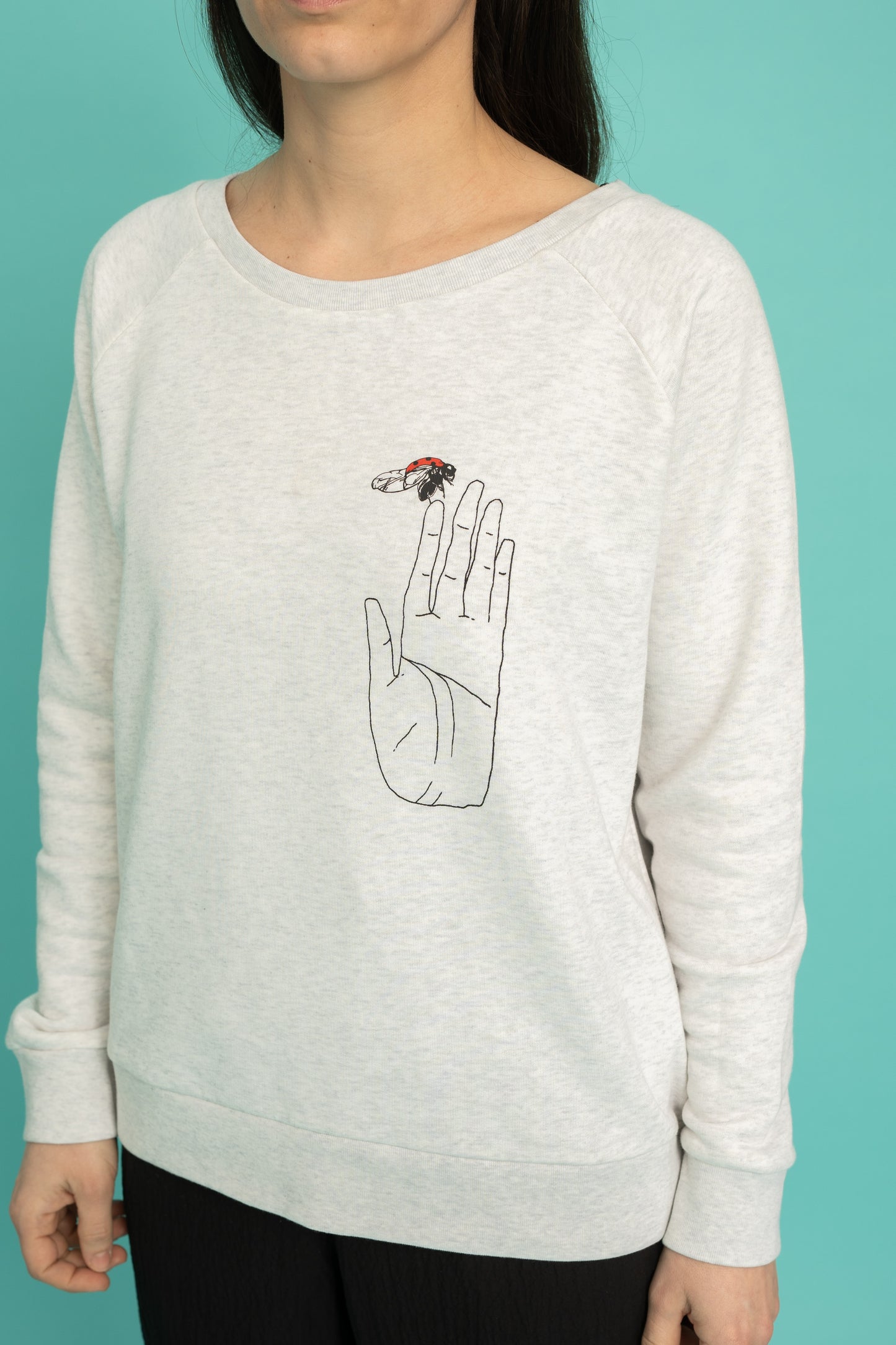 Sweater with a ladybug that brings happiness 