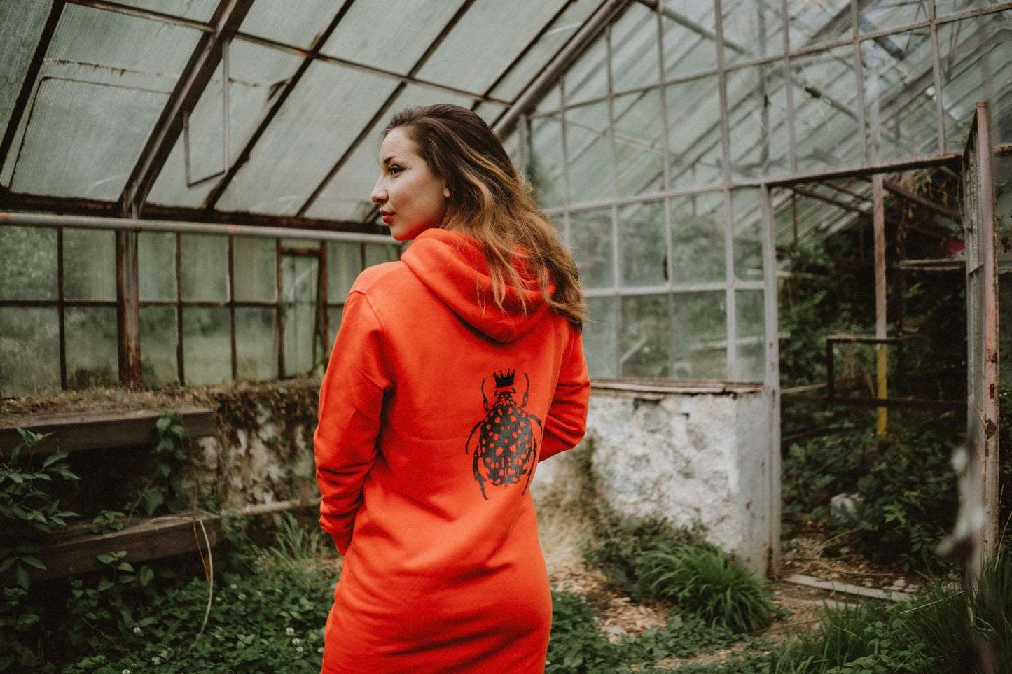Hoodie dress with a Bug on the back