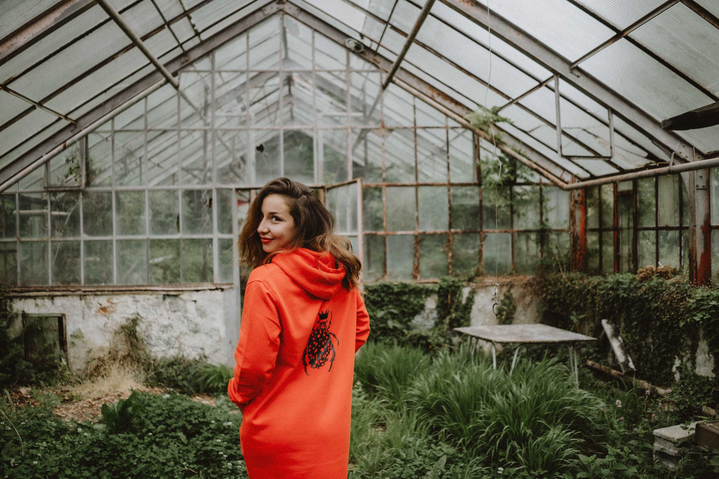 Hoodie dress with a Bug on the back