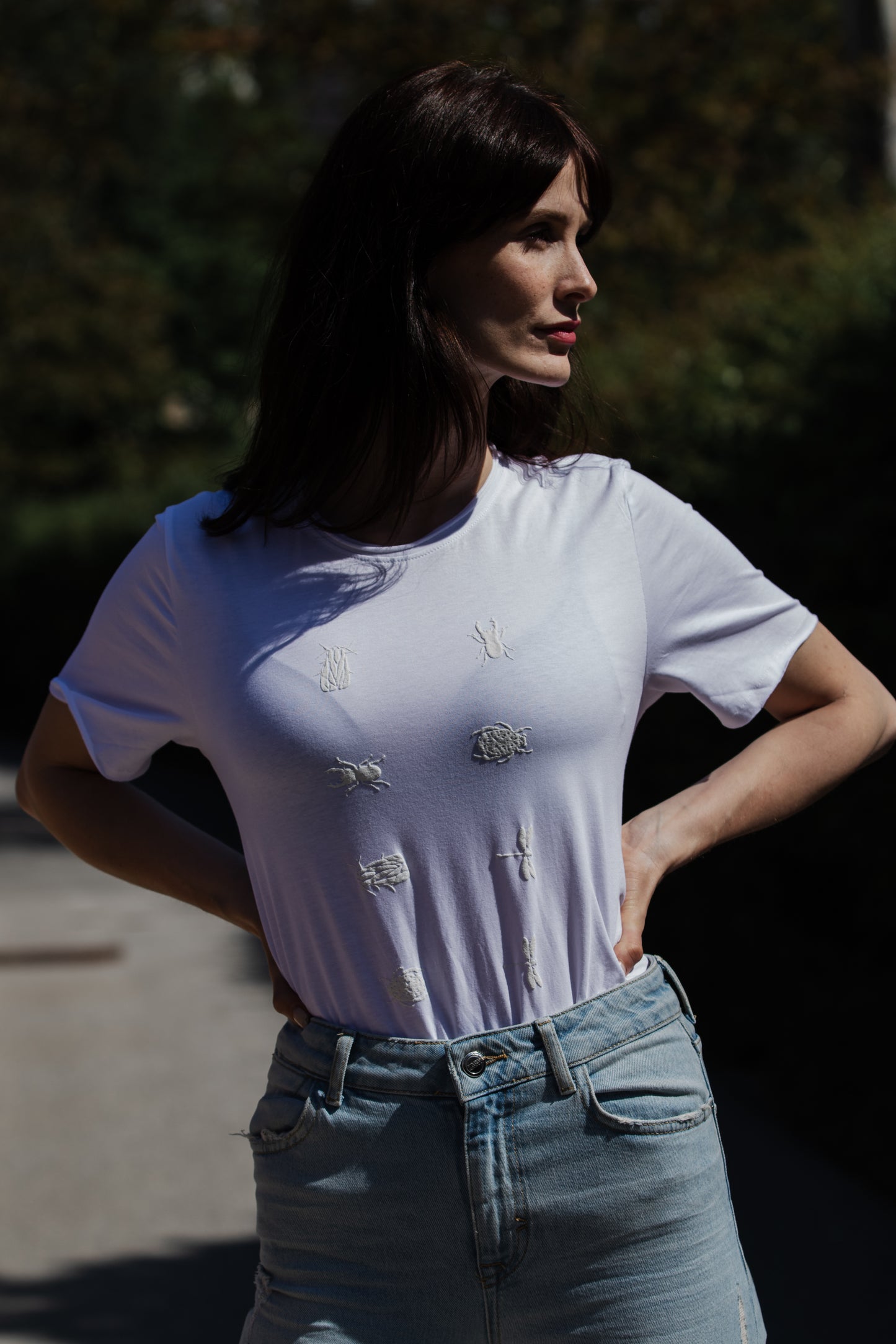 White T shirt and small 3D bugs