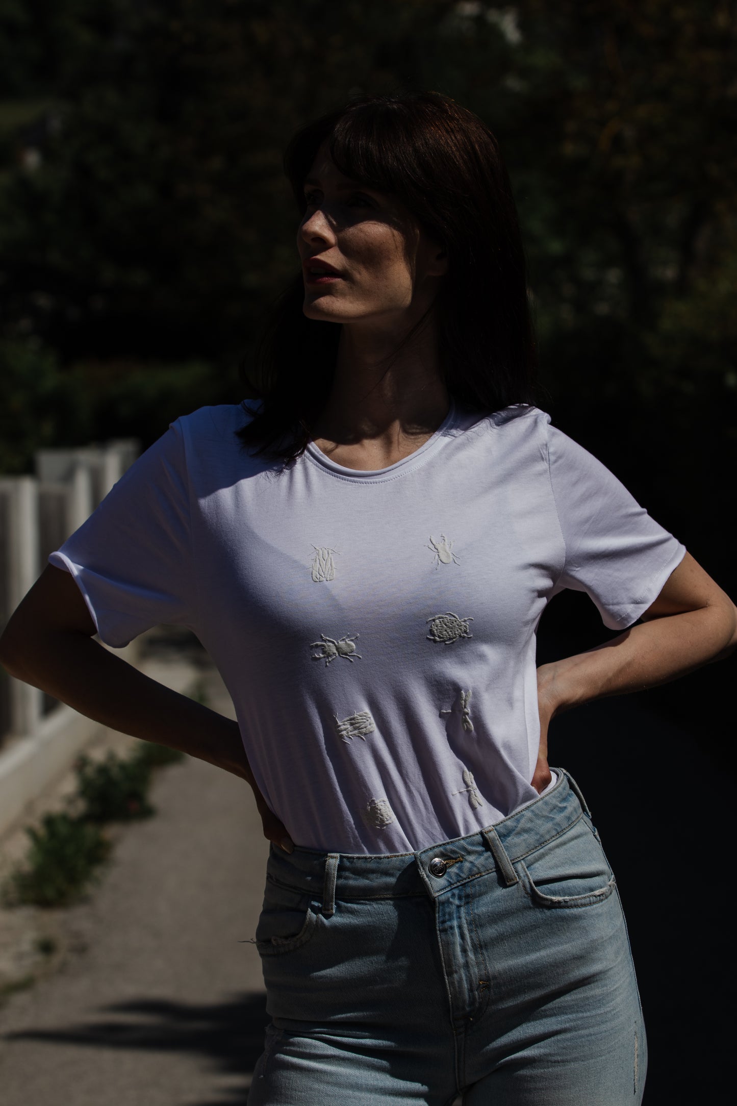 White T shirt and small 3D bugs