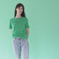Turquoise tee with a grasshopper