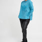 Women's oversize sweater with side cut - 300 g organic cotton - longer on the back