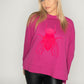Women's oversize sweater with side cut, 300 g organic cotton - longer on the back
