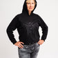 The women's cropped hoodie with a glitter Bee on the front
