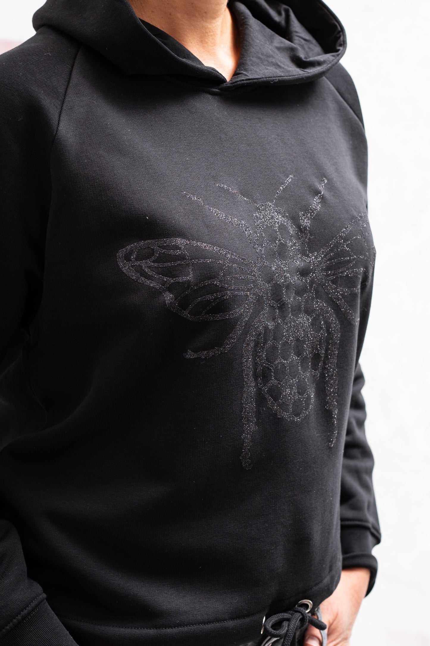 Hoodie kratek črn