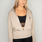  ZIP-THRU HOODIE SWEATSHIRT with black Ladybugs print