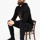 Hooded t shirt with bronze scarab and black plush heart