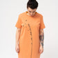 Women t shirt dress with oat and bees