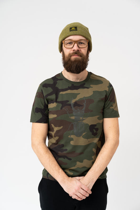Men's t shirt a military  pattern with grey scarab