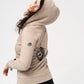  ZIP-THRU HOODIE SWEATSHIRT with black Ladybugs print