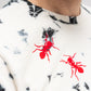 Tie & Dye T-Shirt with red plush ants/organic cotton/unisex
