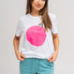 A bee on a pink circle 