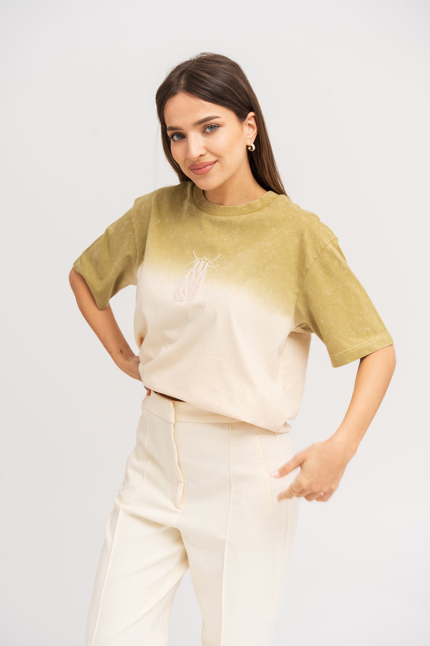 Majica ombre olivna