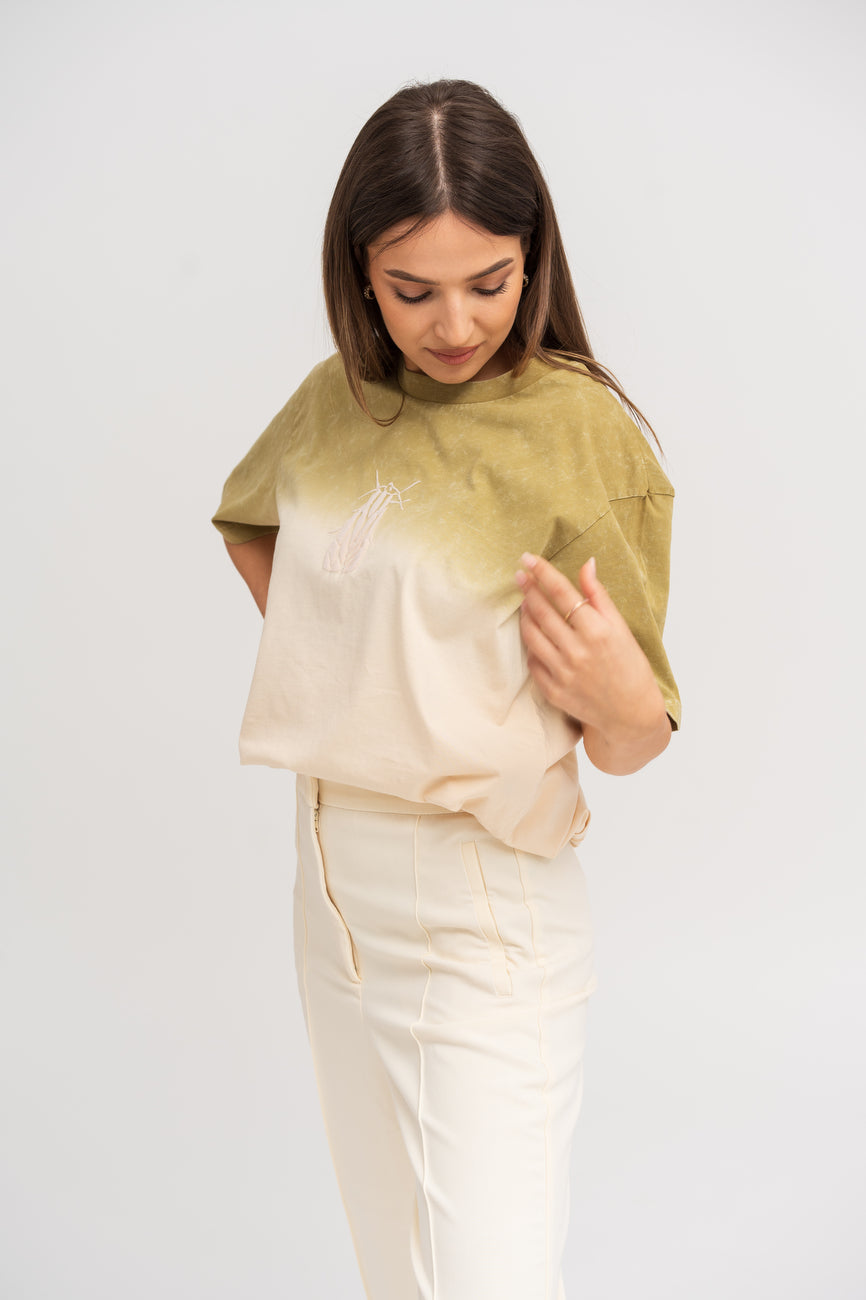Majica ombre olivna