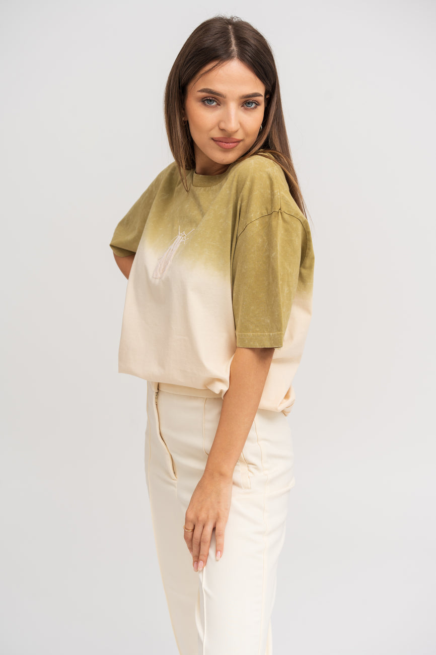 Majica ombre olivna