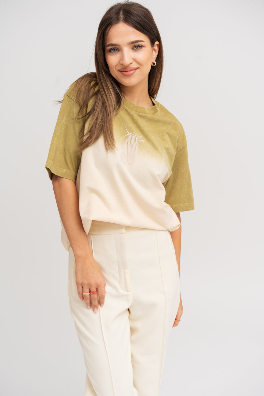 Majica ombre olivna