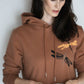 Cinnamon hoodie dress with dragonflies 