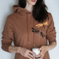 Hoodie obleka v cimet barvi