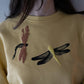 Jojoba sweater with 3d dragonflies 
