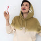 Hoodie ombre olivna barva