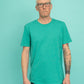 Turquoise tee with a grasshopper