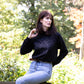 The women's cropped hoodie with a glitter Bee on the front