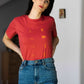 Karmin rdeča majica z rdečimi in oranžnimi 3D mini žužki / Unisex model