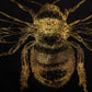 Majica s kapuco in bleščečim zlatim potiskom čebele - 180 g bombaž - Unisex