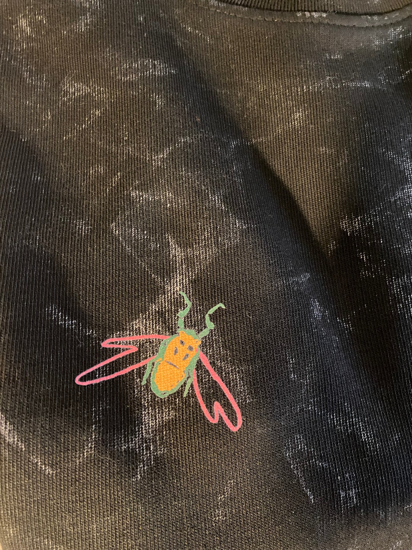 Black splatter  t -Shirt with small bugs 