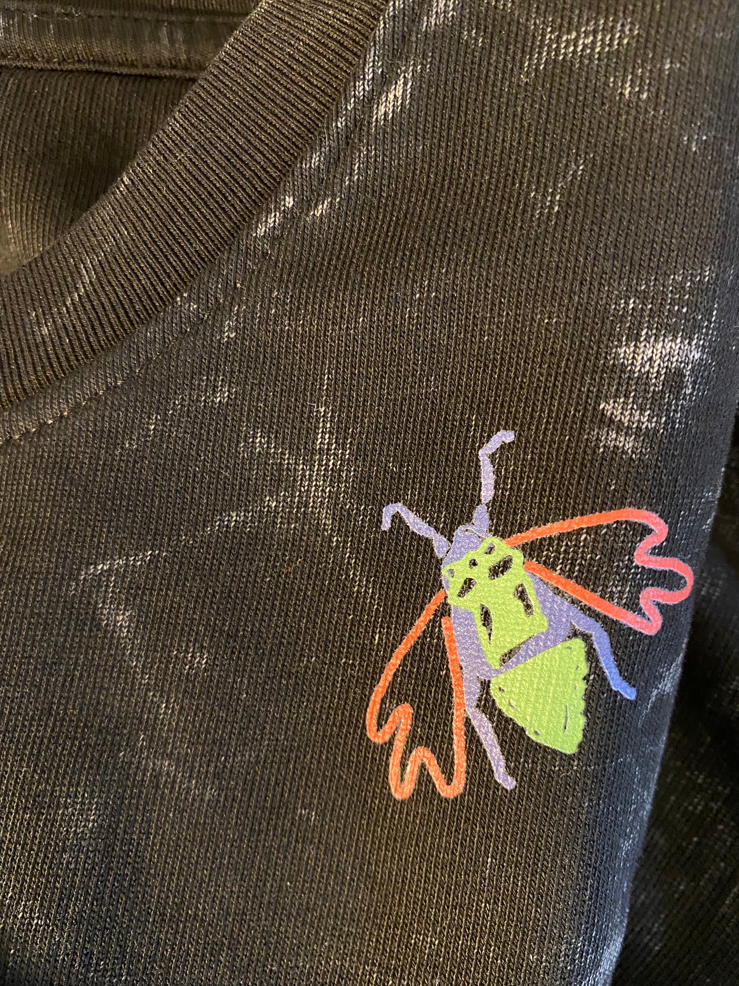 Black splatter  t -Shirt with small bugs 