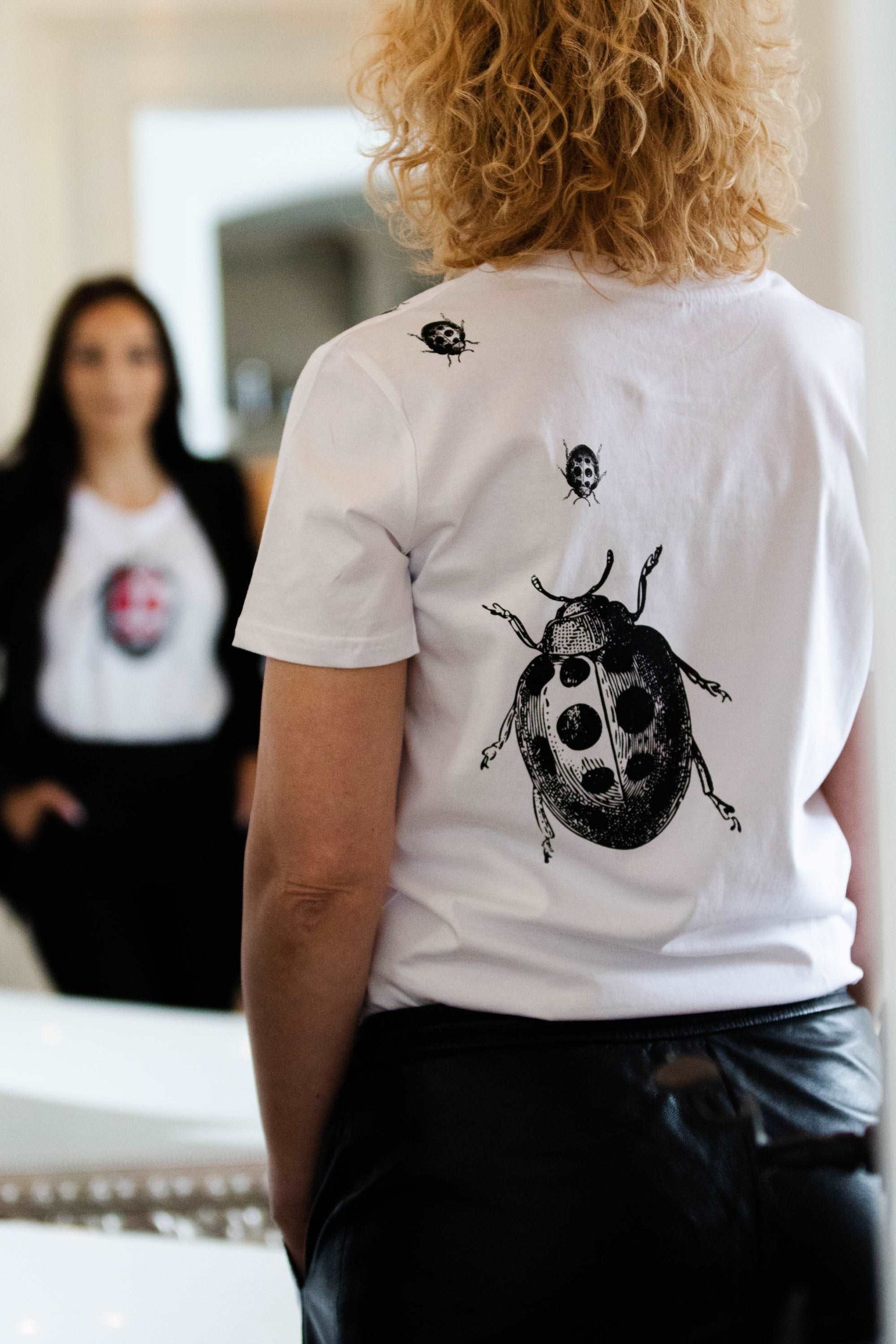 Družina pikapolonic- ženski ali unisex model , kratek rokav /100% organski bombaž