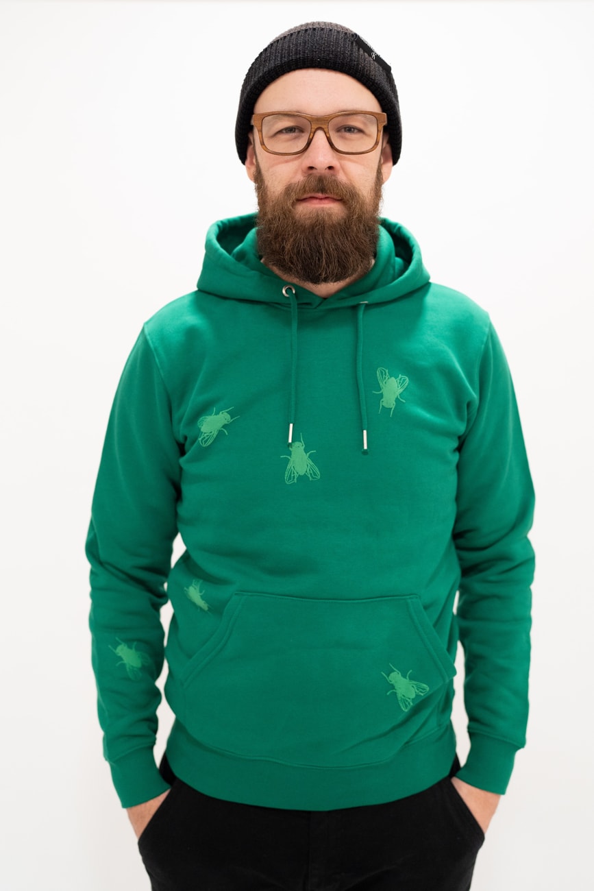 UNISEX Hoodie with a 3D fly made of organic cotton 350g