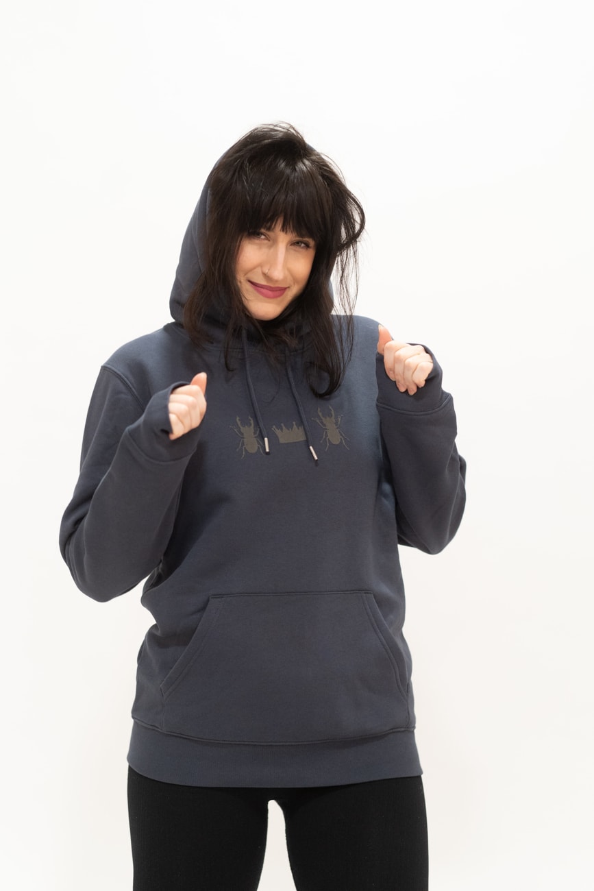 Hoodie unisex v indigo barvi