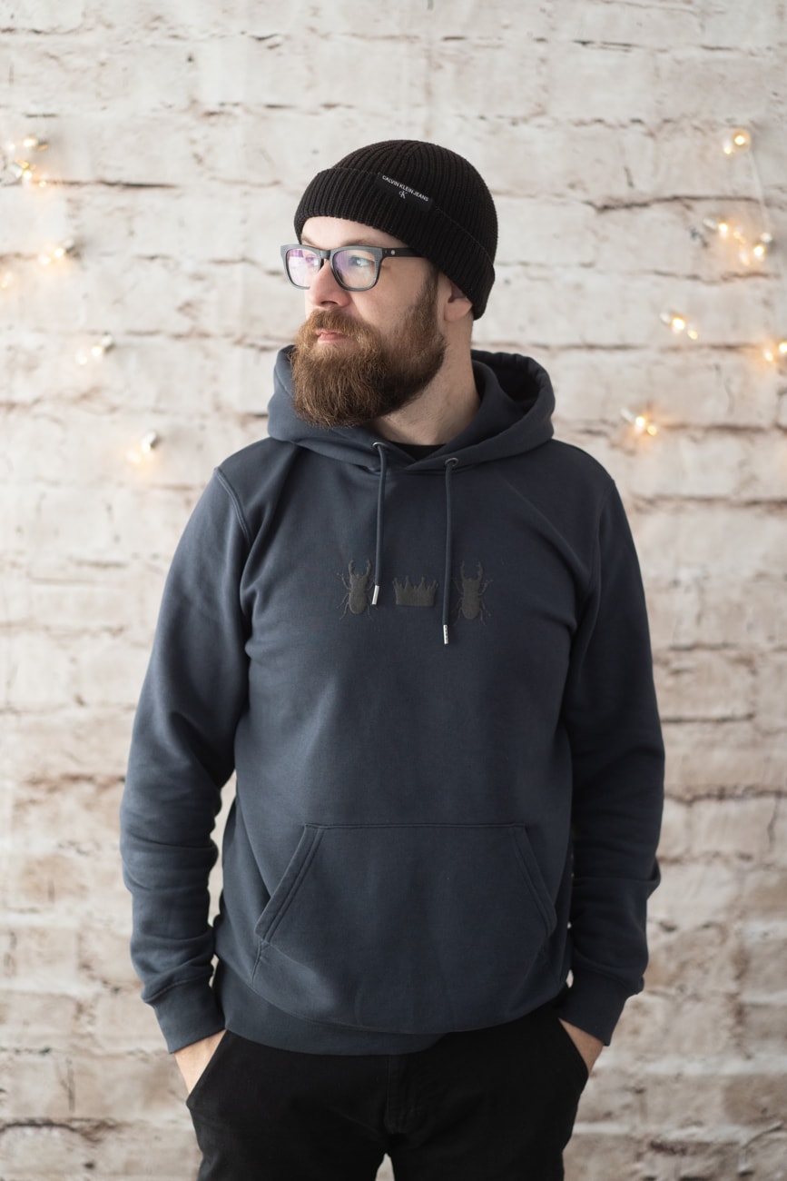 Hoodie unisex v indigo barvi